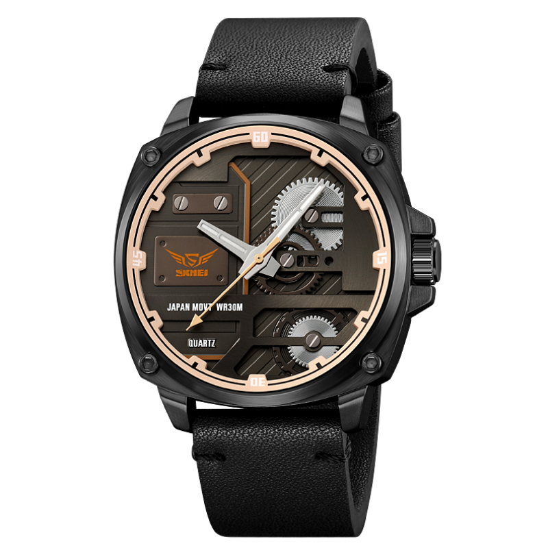 Men's Leather Quartz Watch™ - Olsen & Olsen