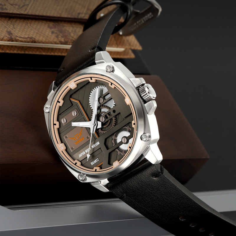 Men's Leather Quartz Watch™ - Olsen & Olsen