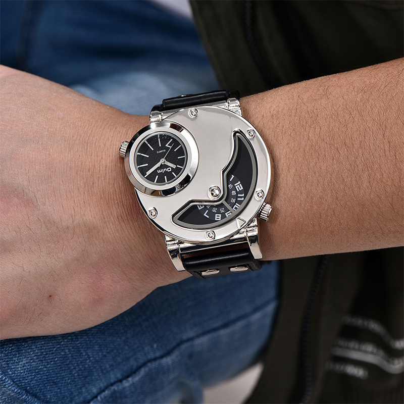 Multi-Time Zone Leather Strap Watch™ - Olsen & Olsen