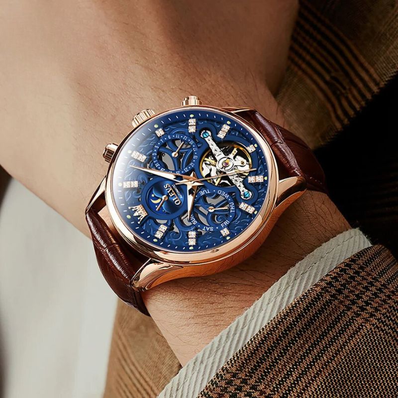 Automatic Mechanical Watch with Leather Strap™ - Olsen & Olsen