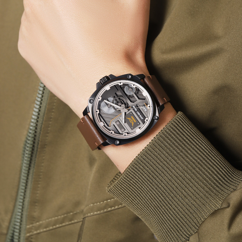 Men's Leather Quartz Watch™ - Olsen & Olsen