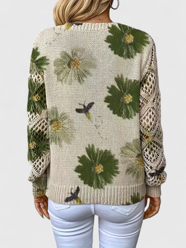 Raven | Elegant sweater with floral pattern