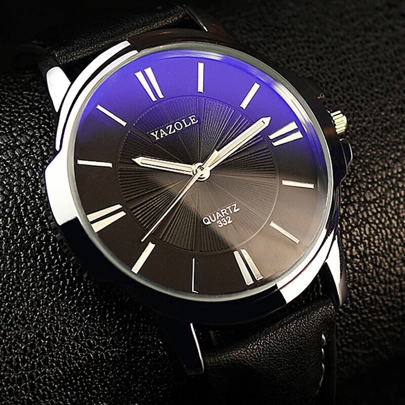 Luxurious Blue Glass Leather Watch™ - Olsen & Olsen