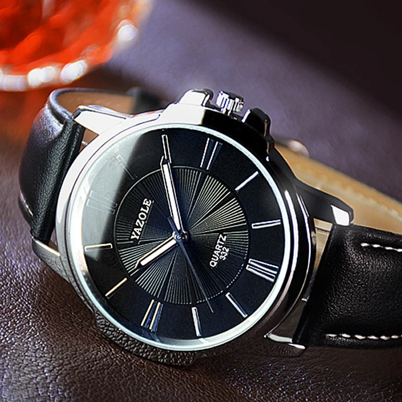 Luxurious Blue Glass Leather Watch™ - Olsen & Olsen