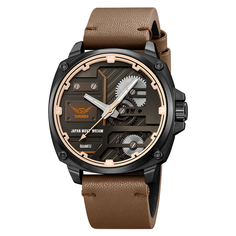 Men's Leather Quartz Watch™ - Olsen & Olsen