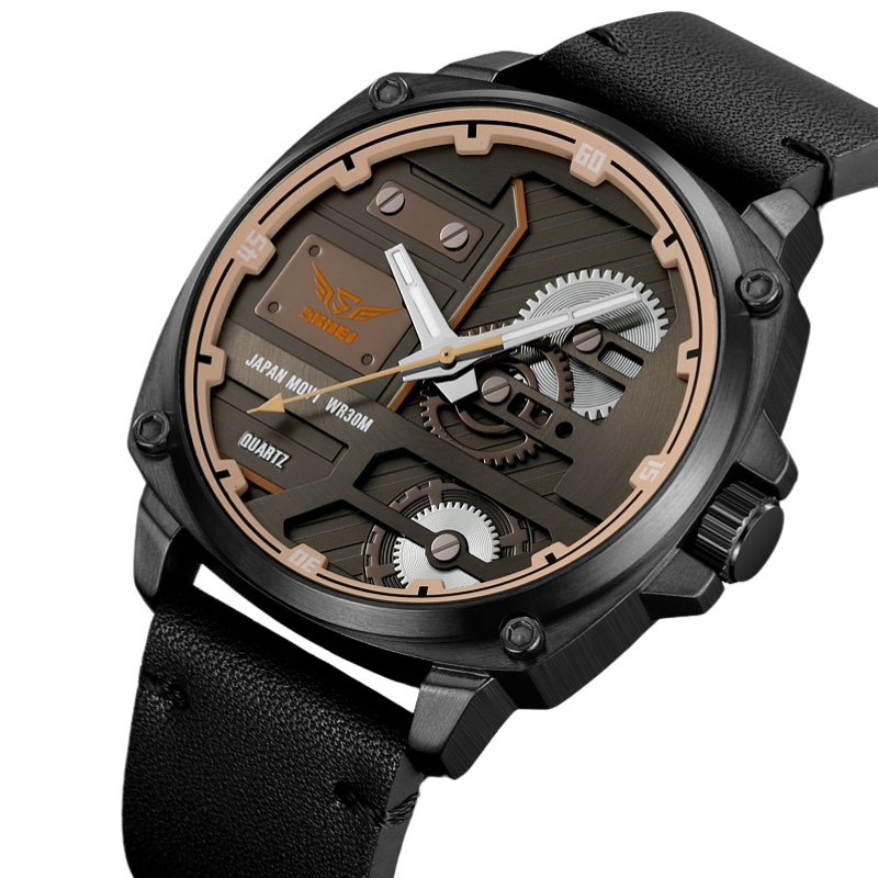 Men's Leather Quartz Watch™ - Olsen & Olsen