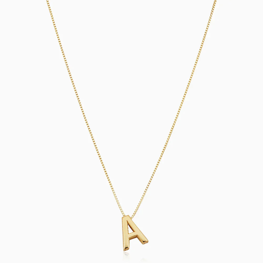 Gina Necklace with Initial and Letter of Love | Gold