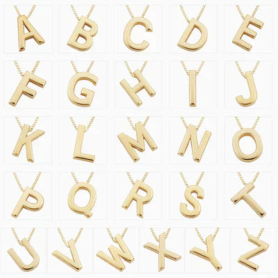 Gina Necklace with Initial and Letter of Love | Gold
