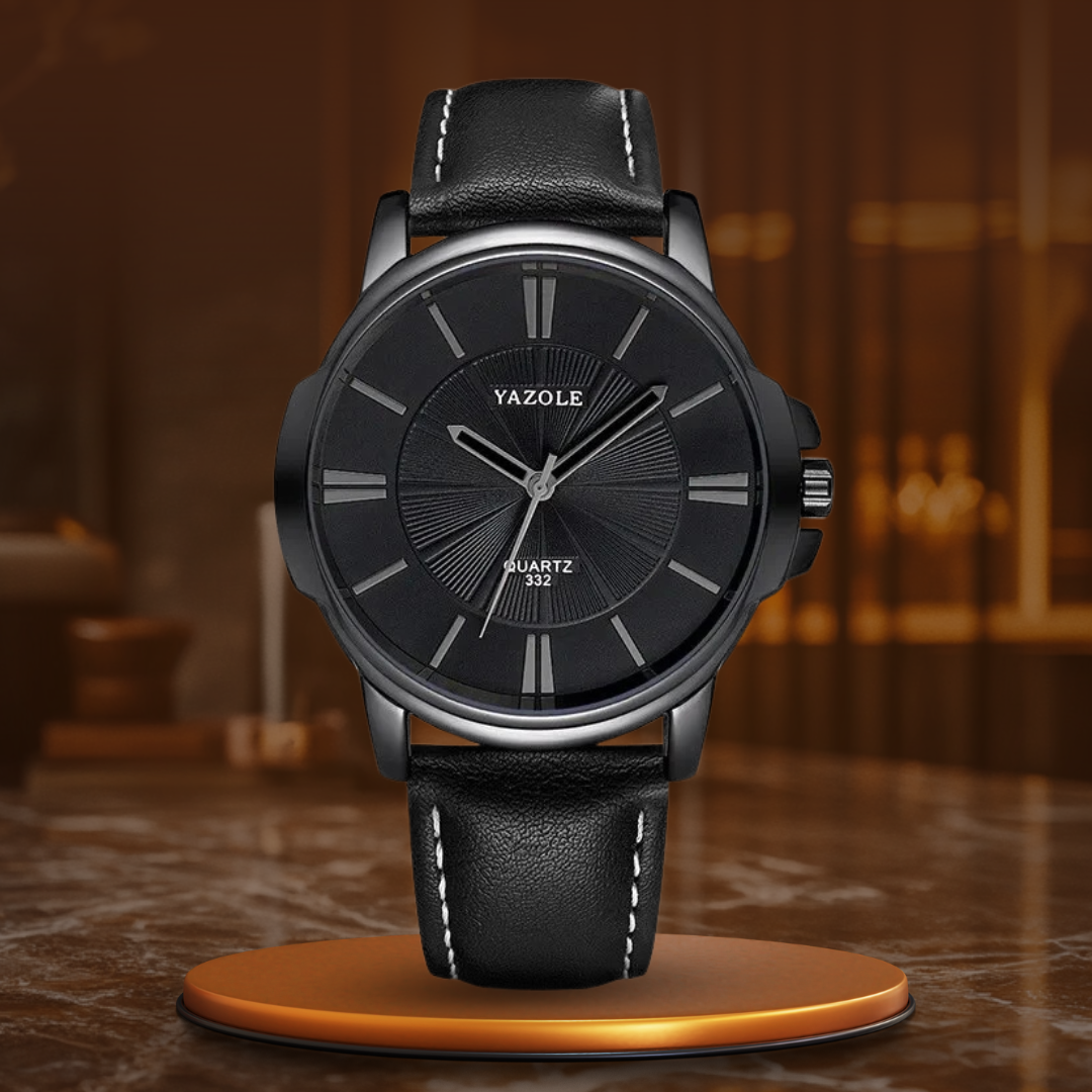 Luxurious Blue Glass Leather Watch™ - Olsen & Olsen