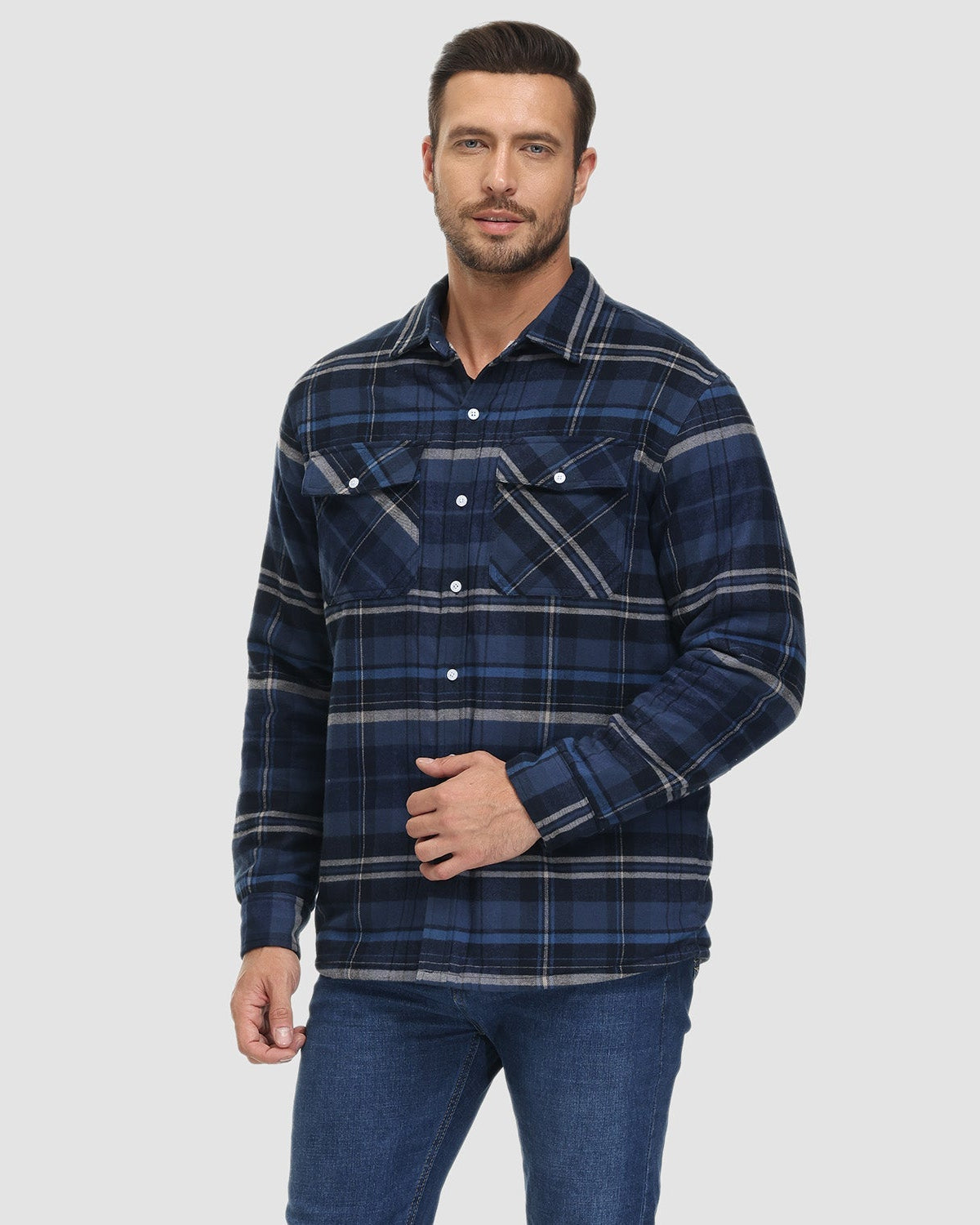 Klaus™ | Warm and Quilted Checkered Overshirt