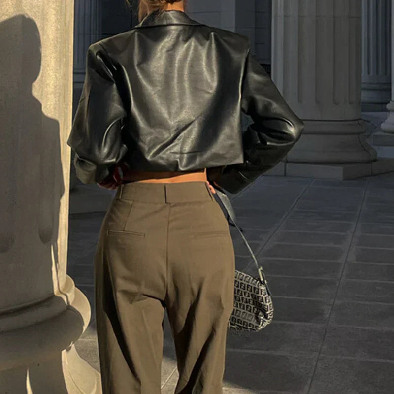 Elodie | Elegant Faux Leather Jacket