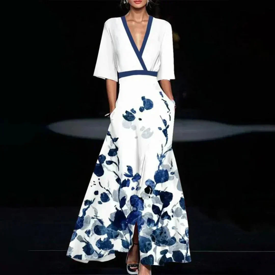 Victoria | Elegant dress with floral pattern