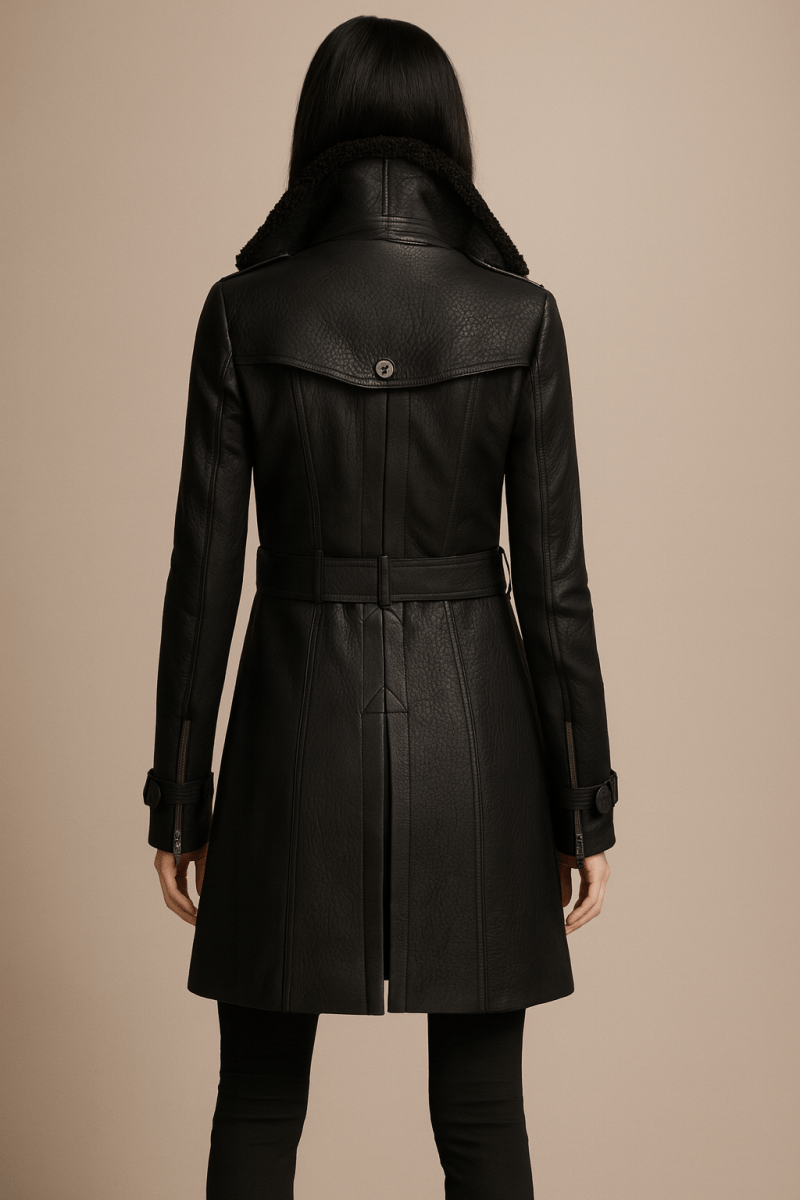 ALLESIA - ELEGANT LEATHER COAT