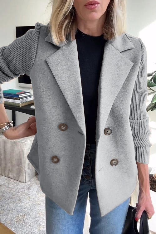 Nicole- Elegant Knit-Sleeve Blazer