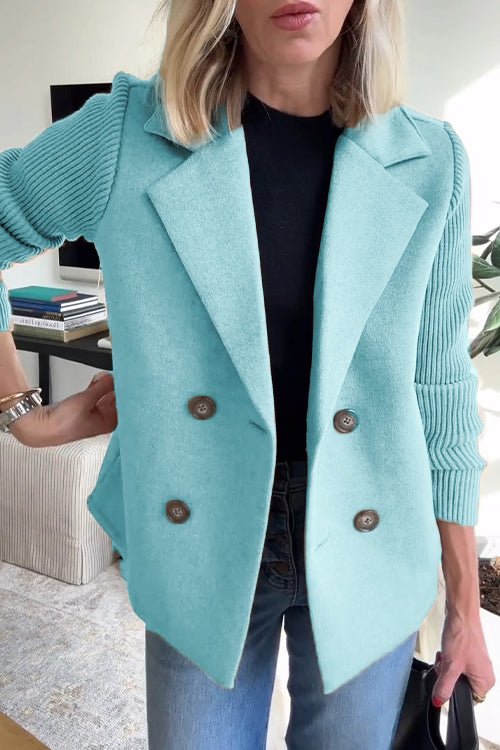Nicole- Elegant Knit-Sleeve Blazer