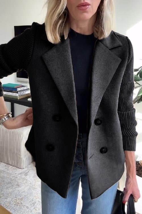 Nicole- Elegant Knit-Sleeve Blazer