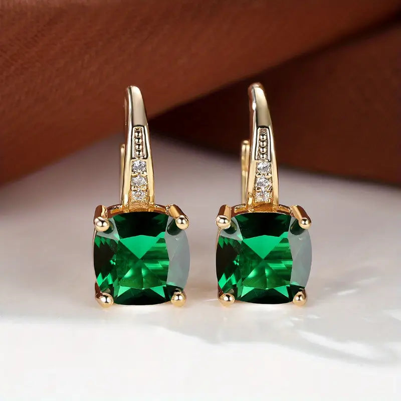 Cher Mystic Stone Hoop Earrings | Gold