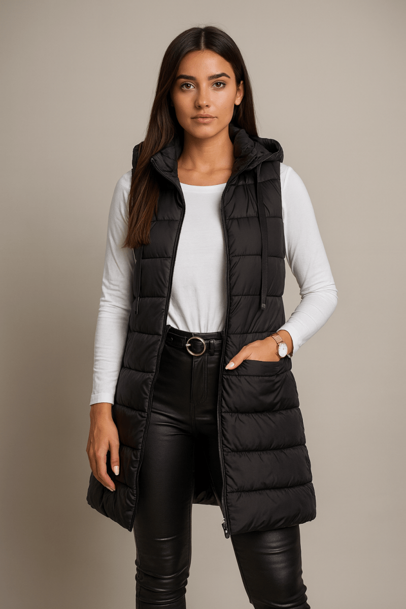 RAIN™ - Casual Sleeveless Hood Long Puffer Vest main image 1