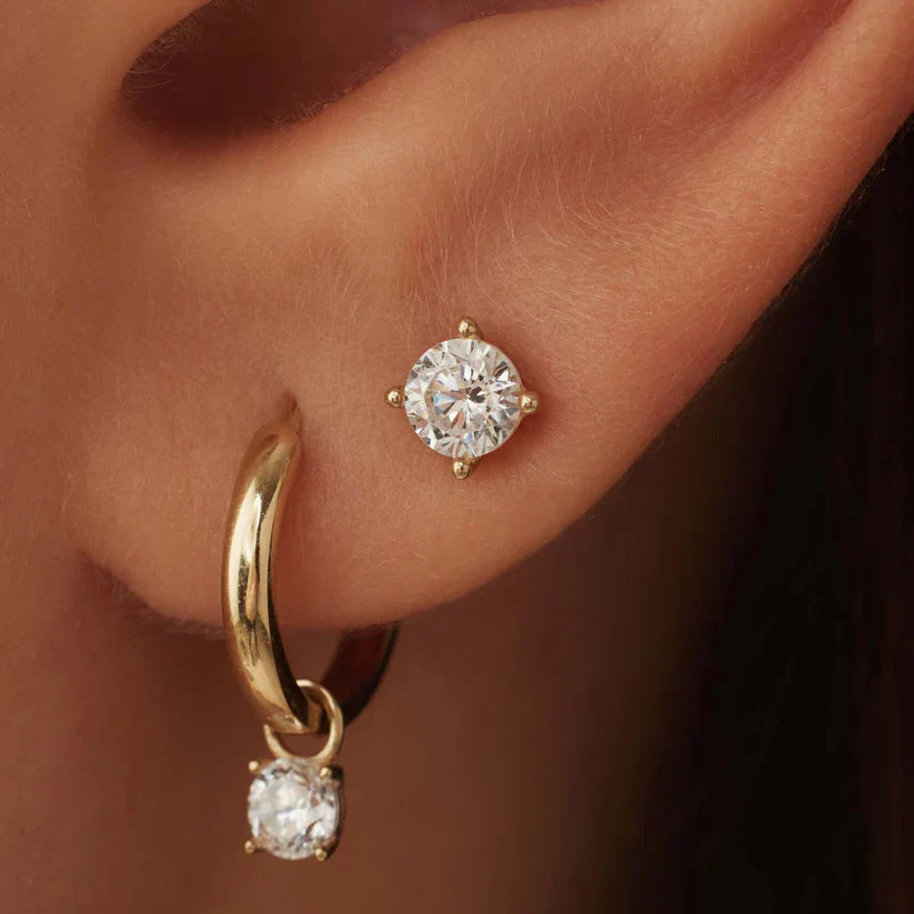 Gigi Earrings with Larmes de Lune stones | Gold