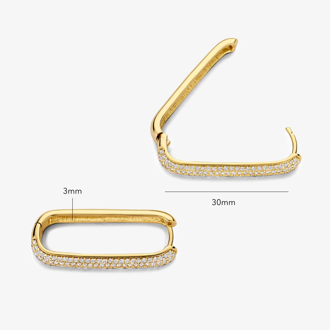 Nola Hoop earrings with large pavé icons | Gold