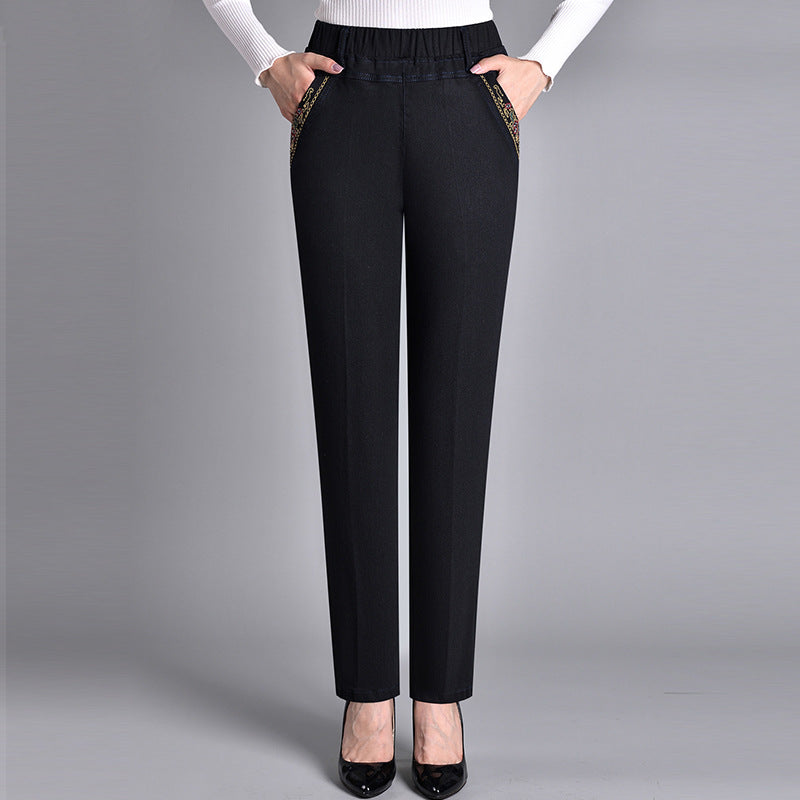 Amari | Women's jeans with side pockets and elastic waistband