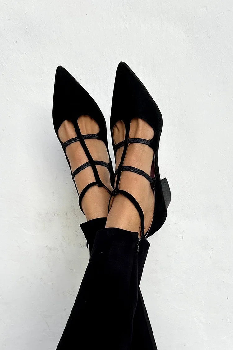 Rae | Pointed Toe Heels with Criss-Cross Straps