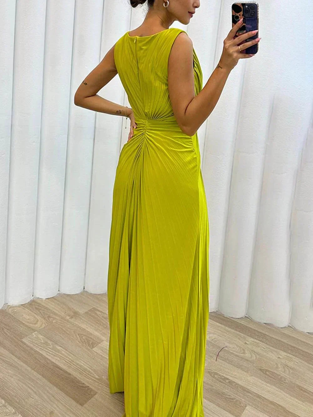Ivy - Long Pleated Evening Dress