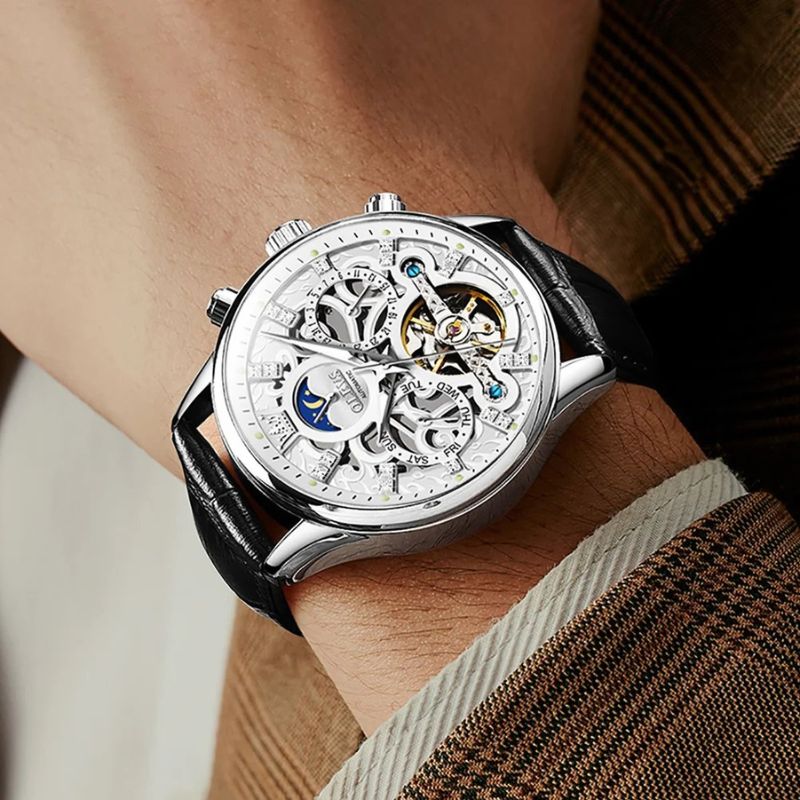 Automatic Mechanical Watch with Leather Strap™ - Olsen & Olsen