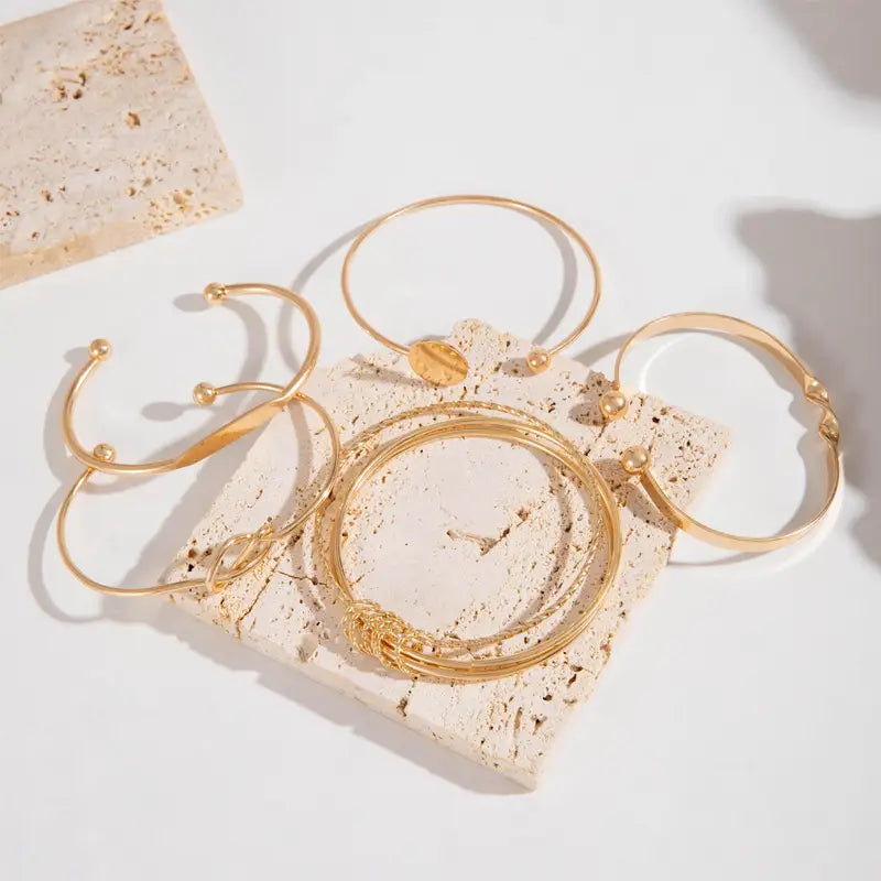 Elin Knotted Elegance Bracelet Set | Gold