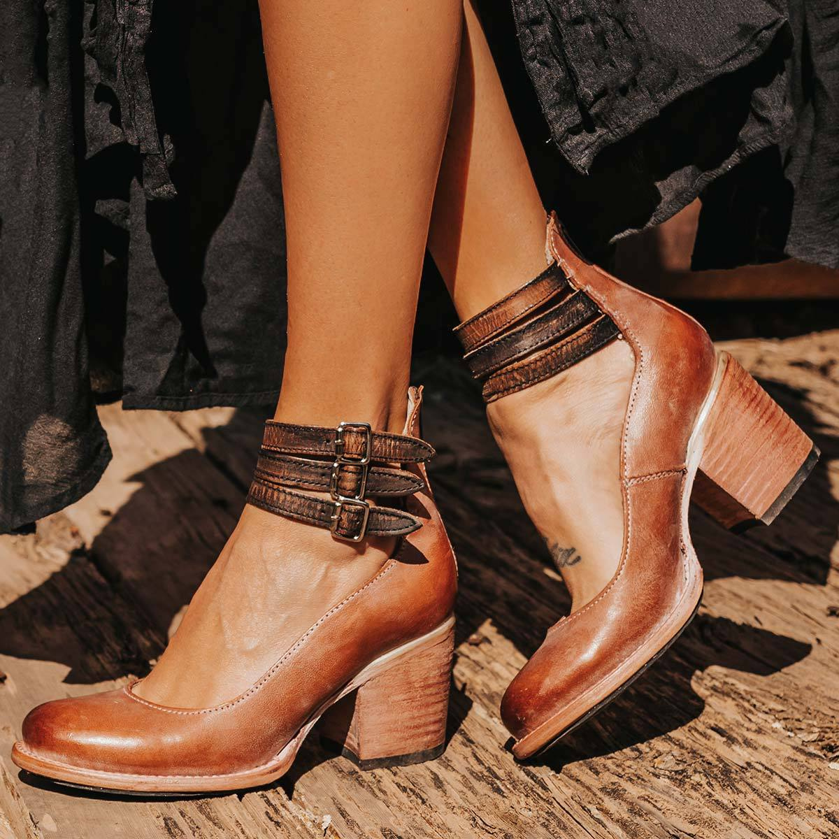 Gia | Multi-Strap Heels with Thick Heel