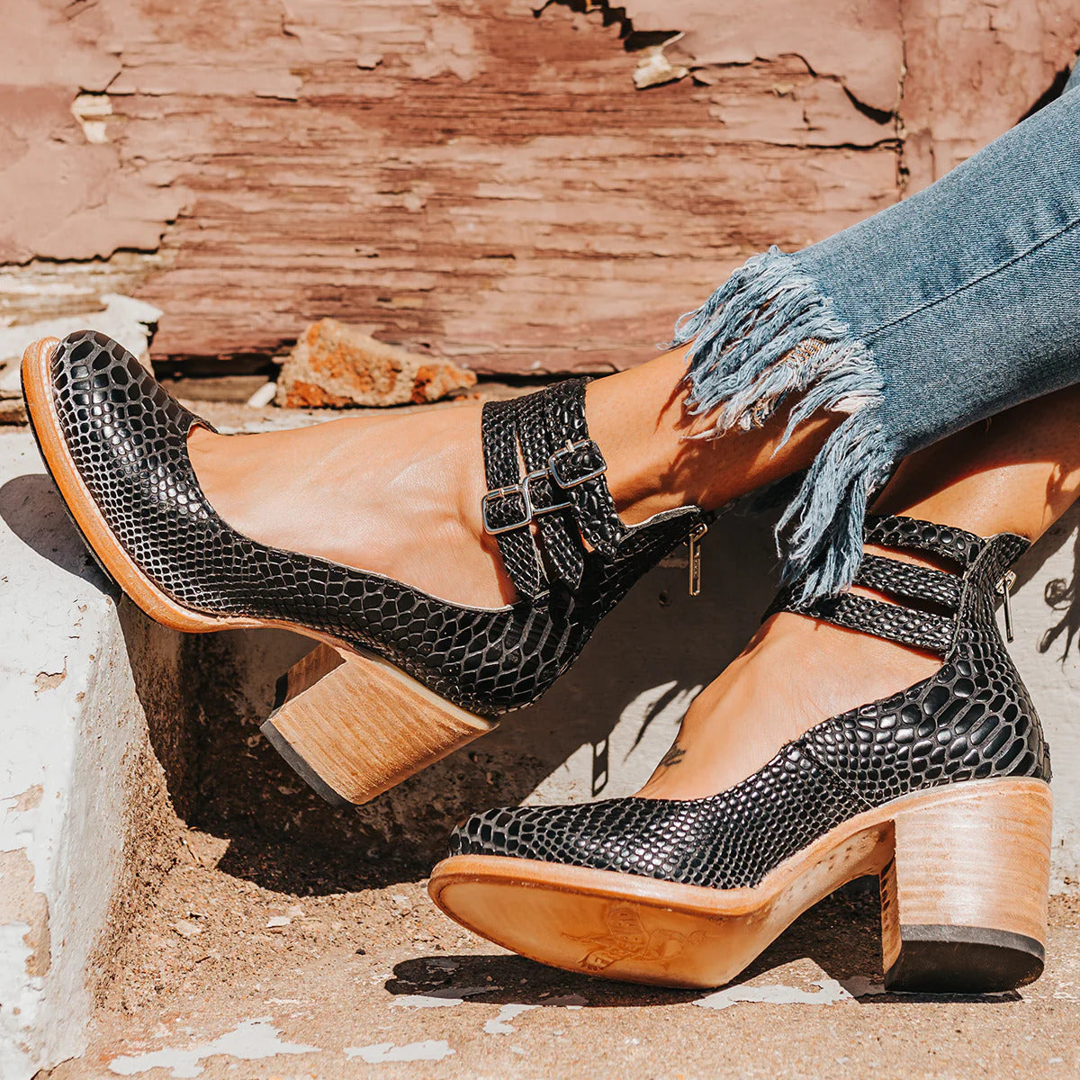 Gia | Multi-Strap Heels with Thick Heel