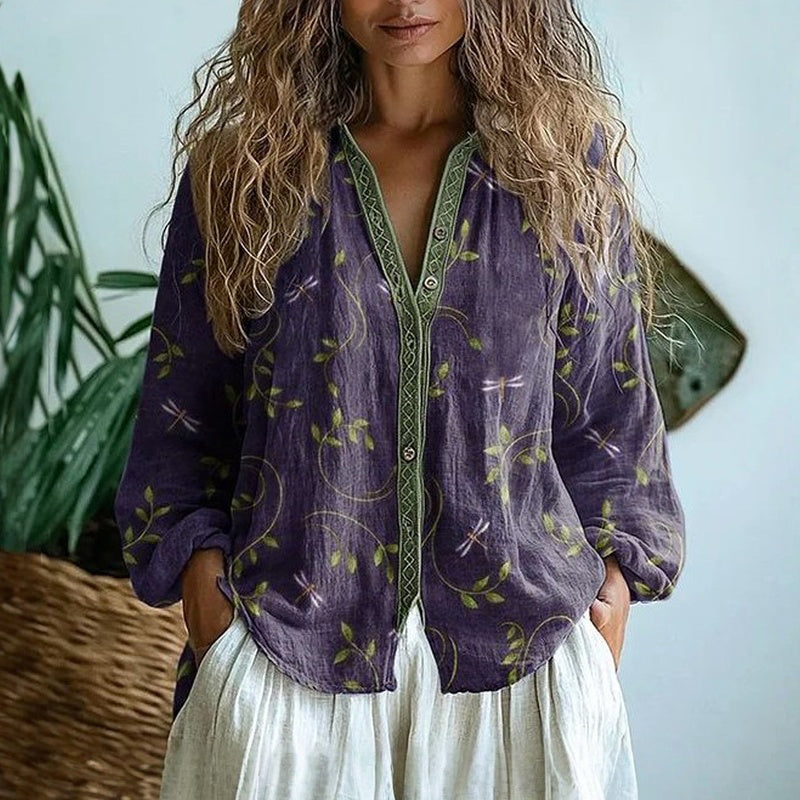 Madison | Relaxed Blouse with Nature Print