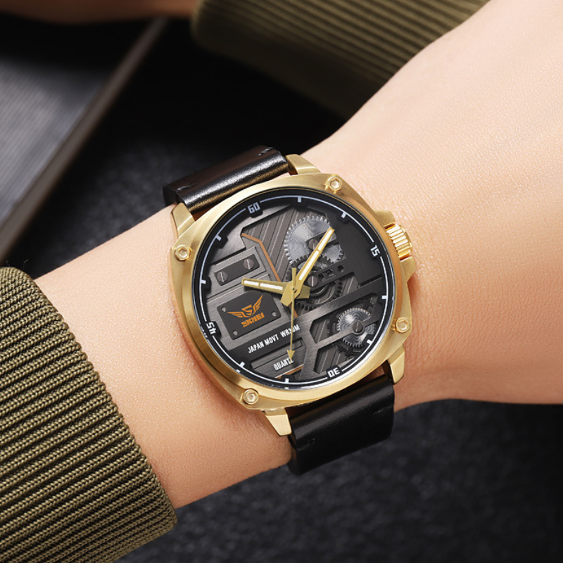 Men's Leather Quartz Watch™ - Olsen & Olsen