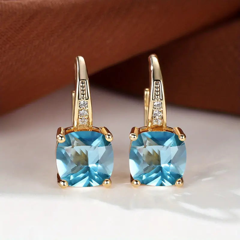 Cher Mystic Stone Hoop Earrings | Gold