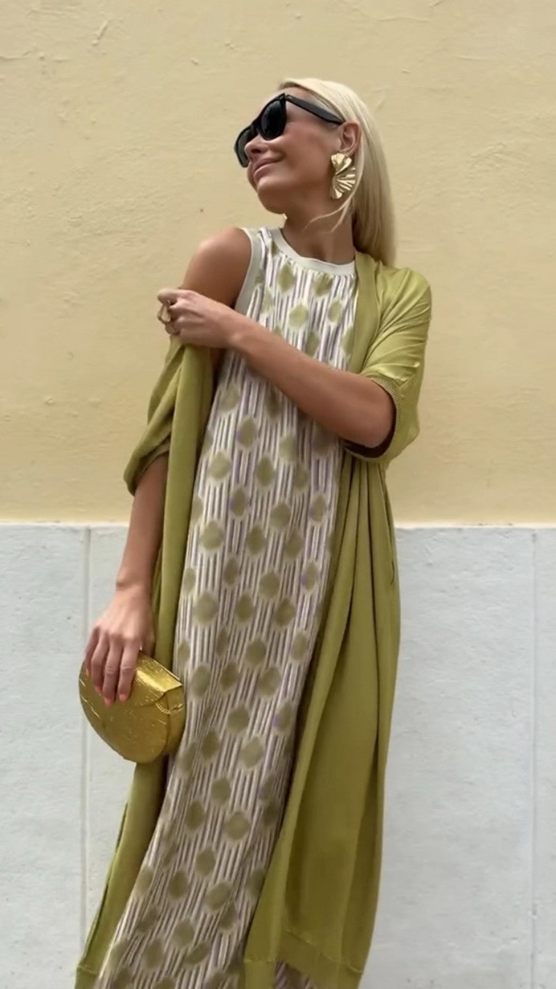 Harper| Elegant long dress with matching shawl