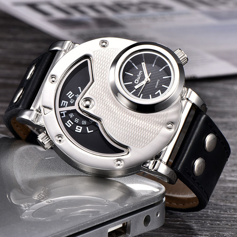 Multi-Time Zone Leather Strap Watch™ - Olsen & Olsen