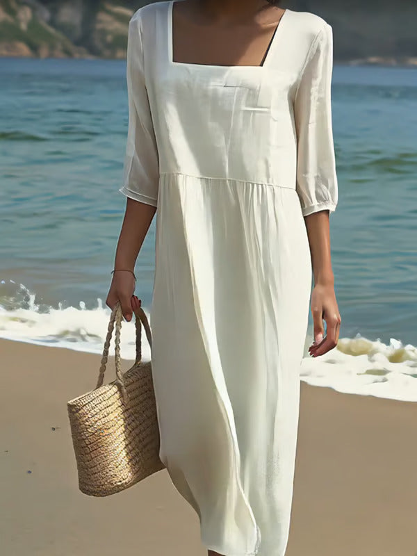 Feliane™ | Linen Front Panel Dress