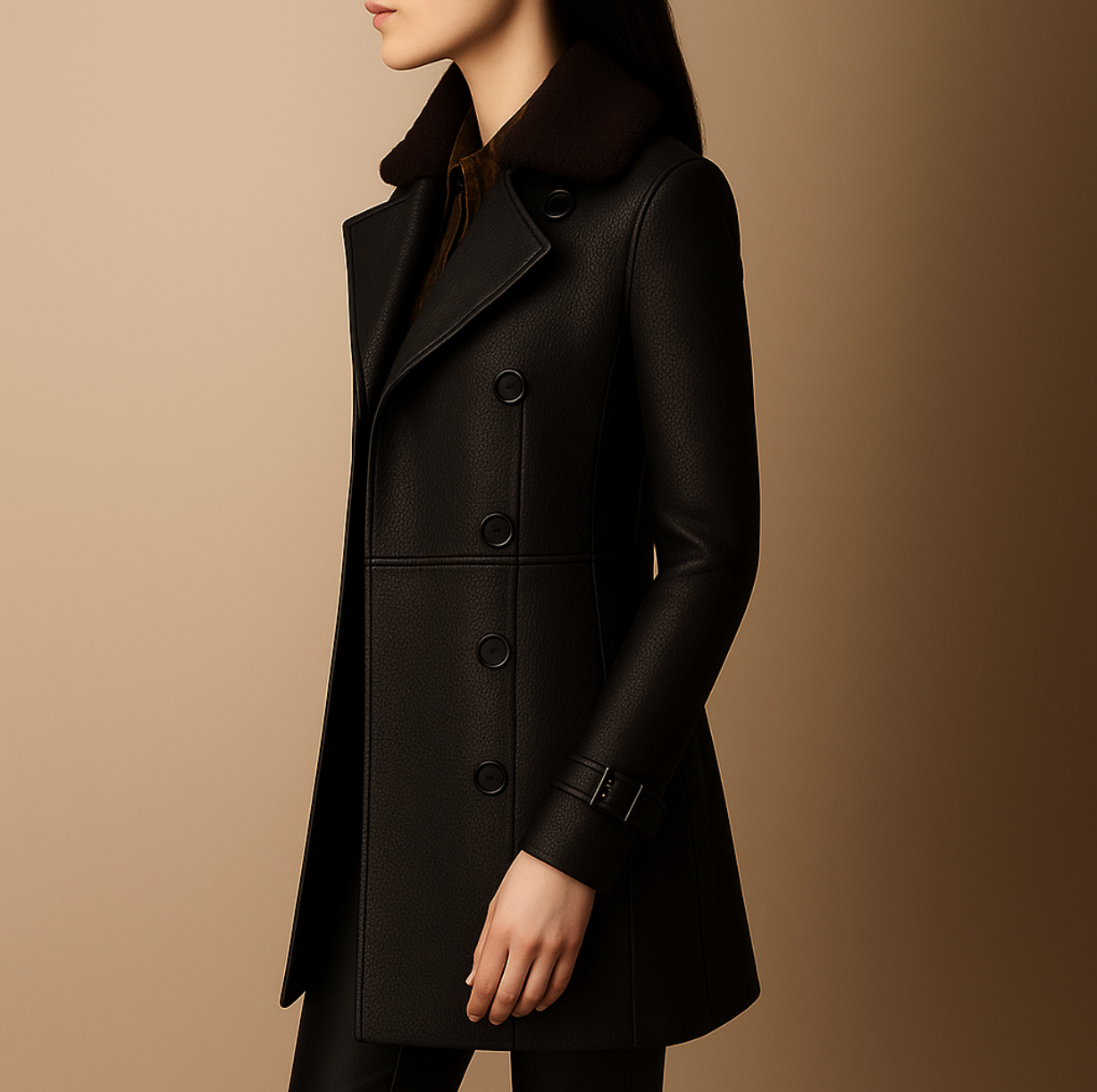 Ella | Elegant Leather Coat for Women | Timeless and Versatile