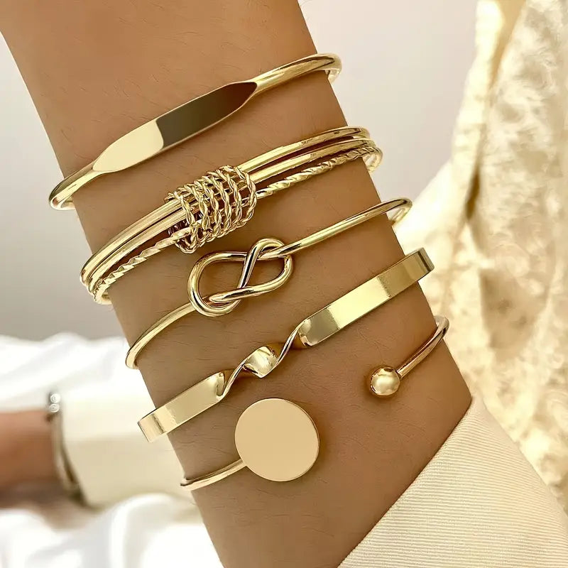 Elin Knotted Elegance Bracelet Set | Gold