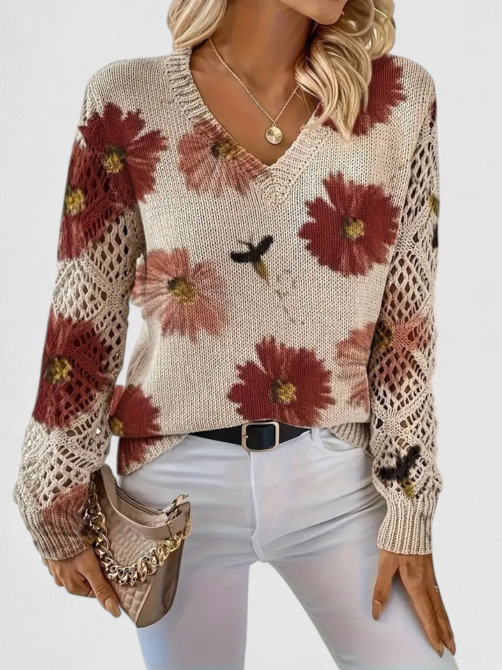 Raven | Elegant sweater with floral pattern