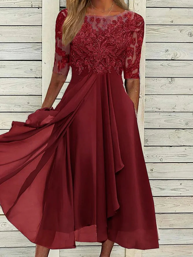 Arabella  | Elegant lace midi dress