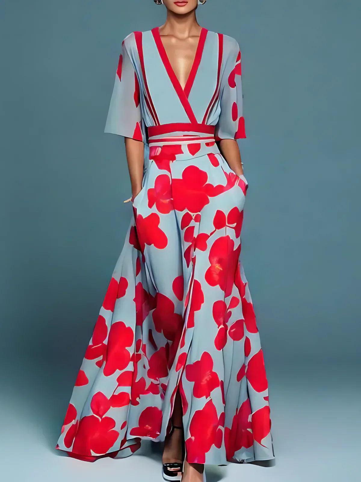 Victoria | Elegant dress with floral pattern