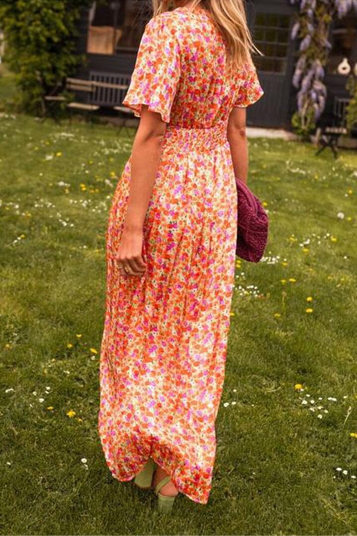 Evelyn Elegant Long Dress with V-Neck