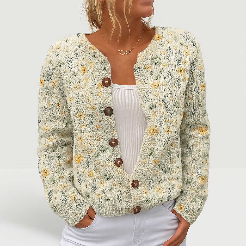 Emma | Women's Floral Knit Cardigan | Versatile Fit