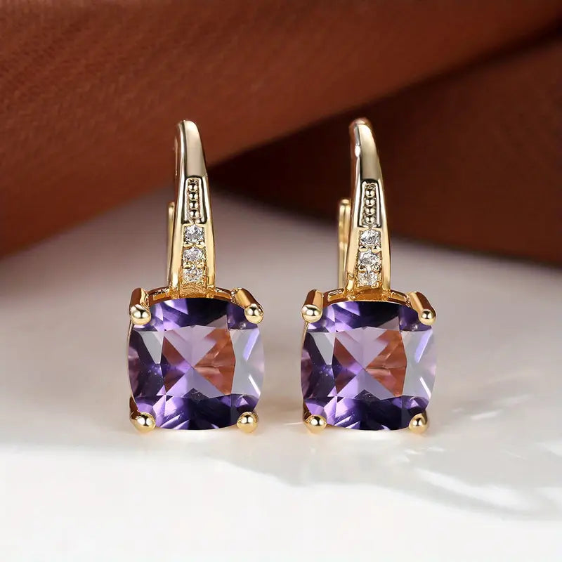 Cher Mystic Stone Hoop Earrings | Gold
