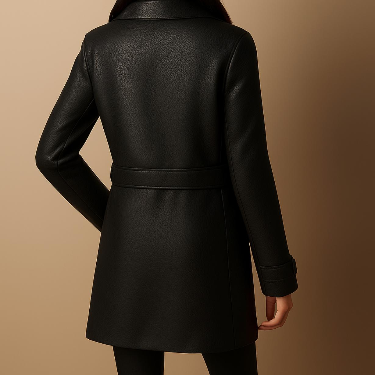 Ella | Elegant Leather Coat for Women | Timeless and Versatile