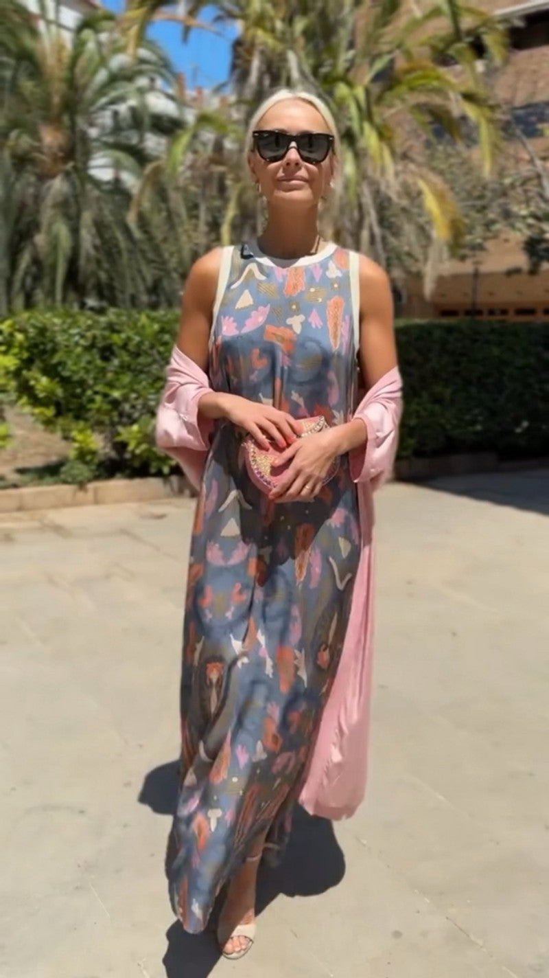 Nathalie| Elegant Long Dress with Matching Shawl