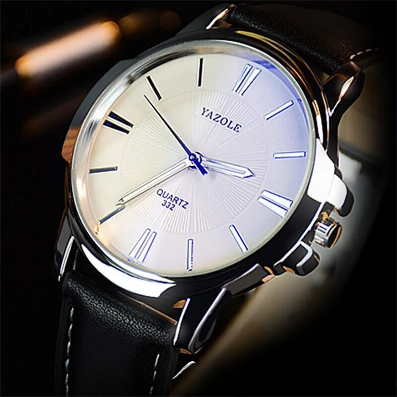Luxurious Blue Glass Leather Watch™ - Olsen & Olsen