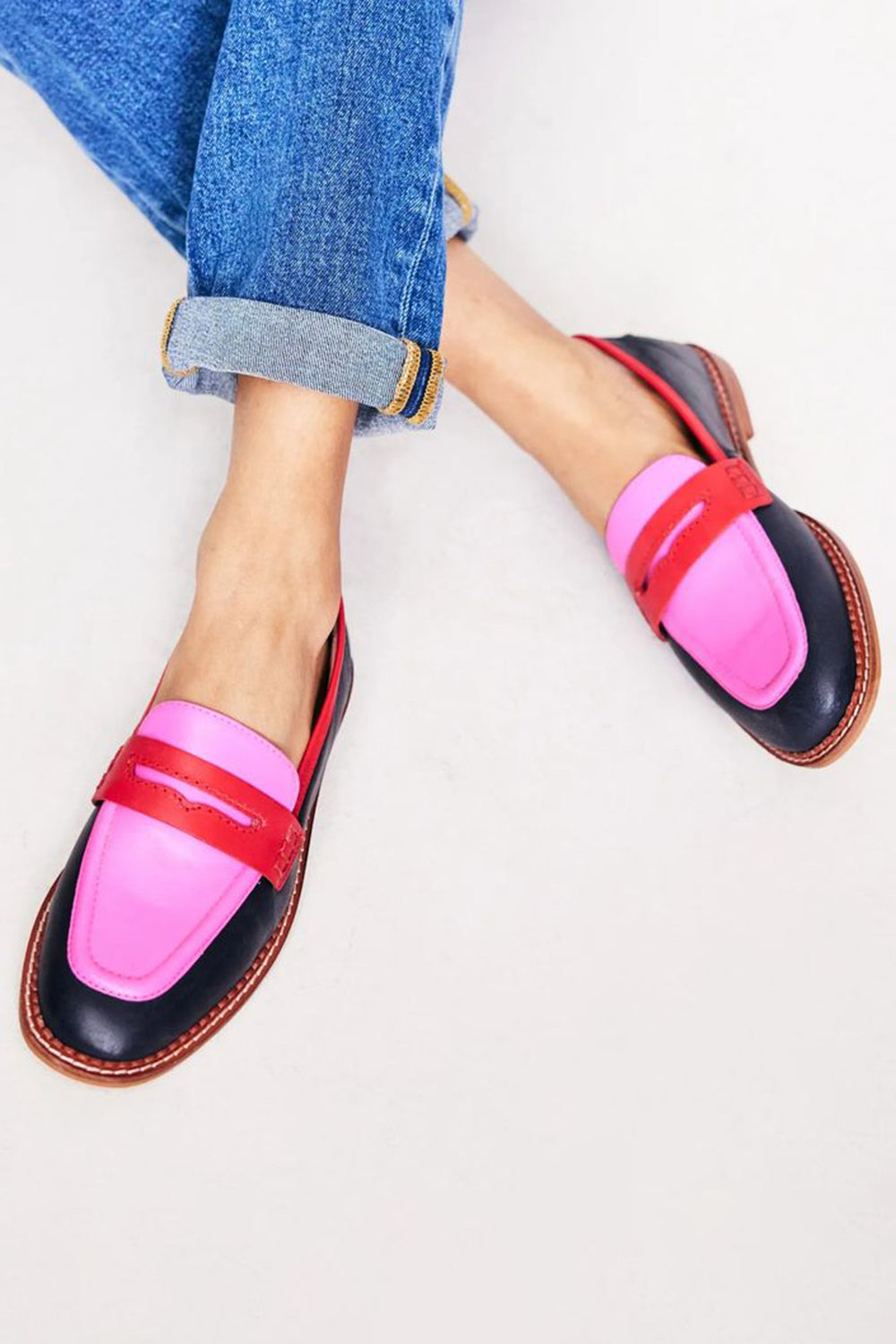 Kai | Black loafers with colored accent