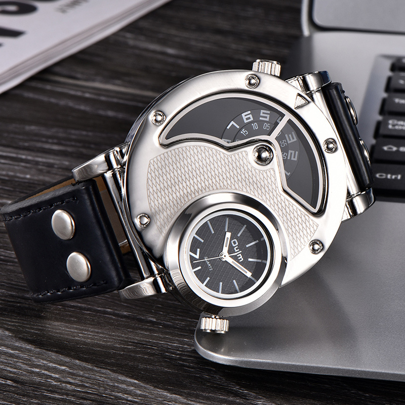 Multi-Time Zone Leather Strap Watch™ - Olsen & Olsen